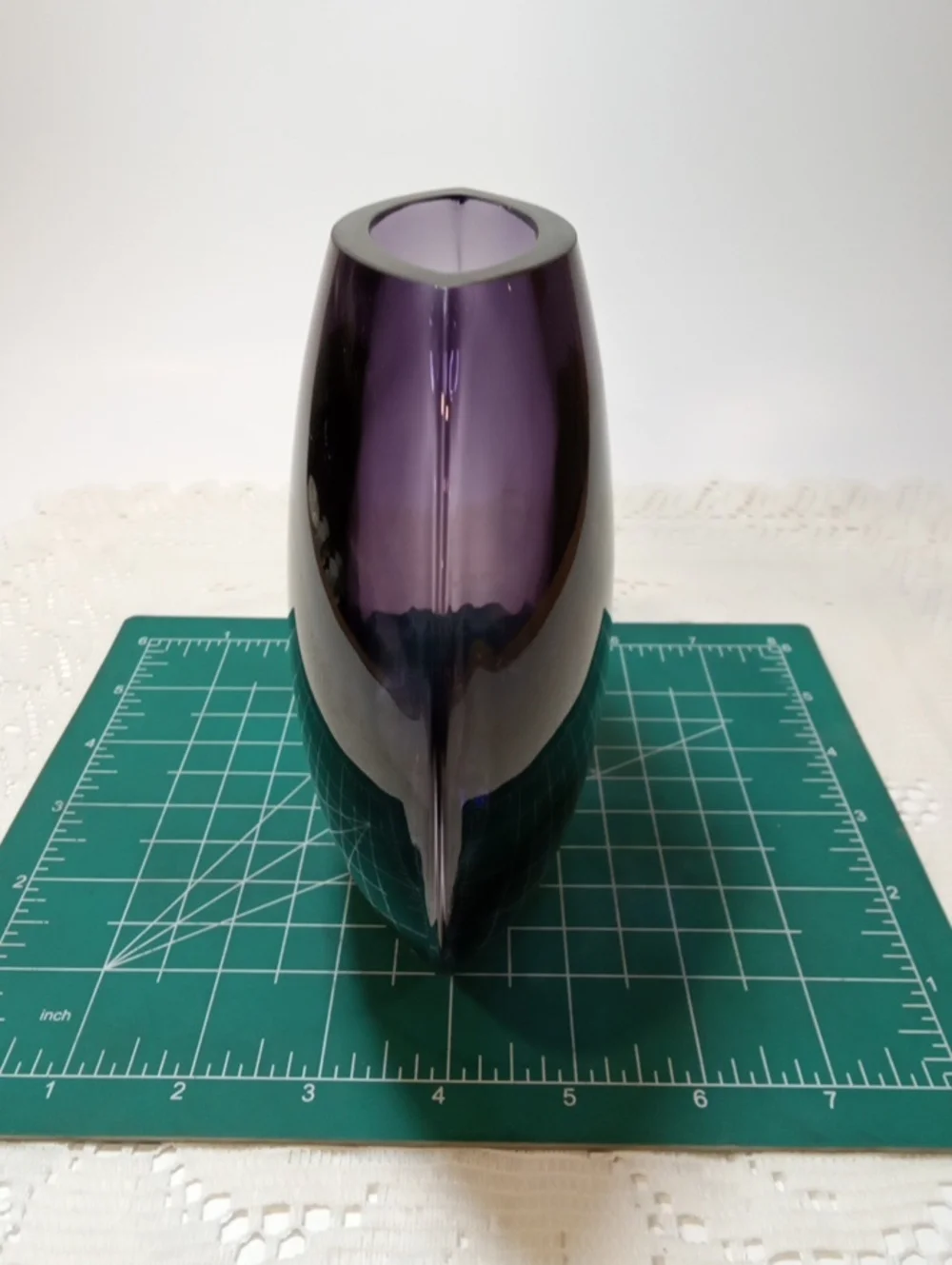 Handblown Purple Round Glass Accent Vase - Elegant Home Accent